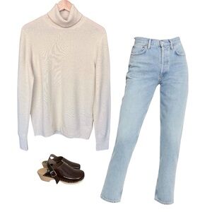 Soft Cashmere Turtleneck Sweater Oversized Medium